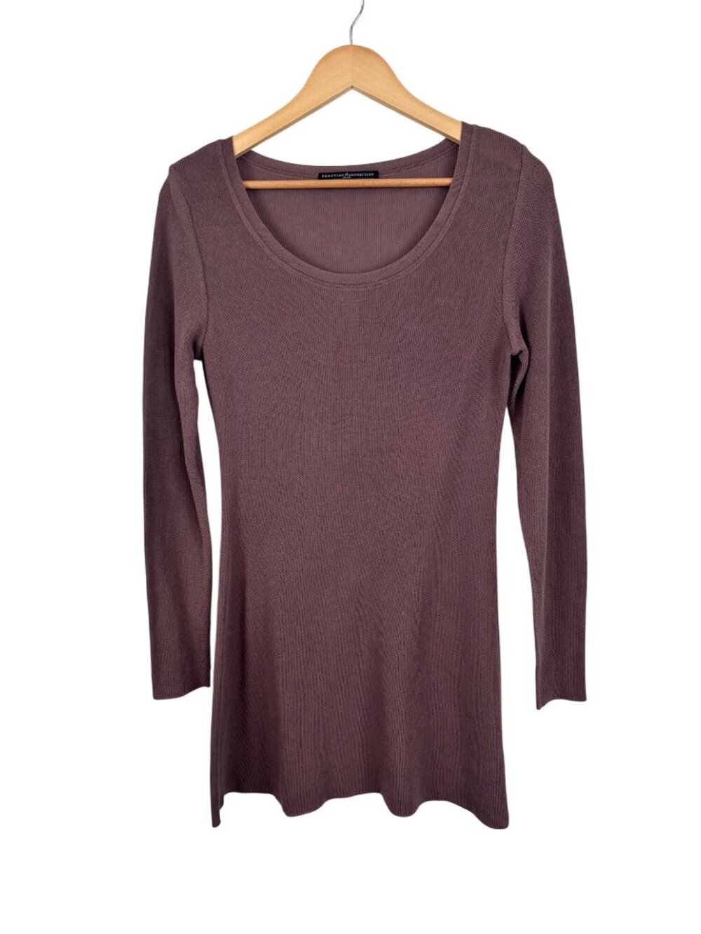 Peruvian Connection Womens Long Sleeve Knit Tunic Sweater Mauve 100% Pima Cotton